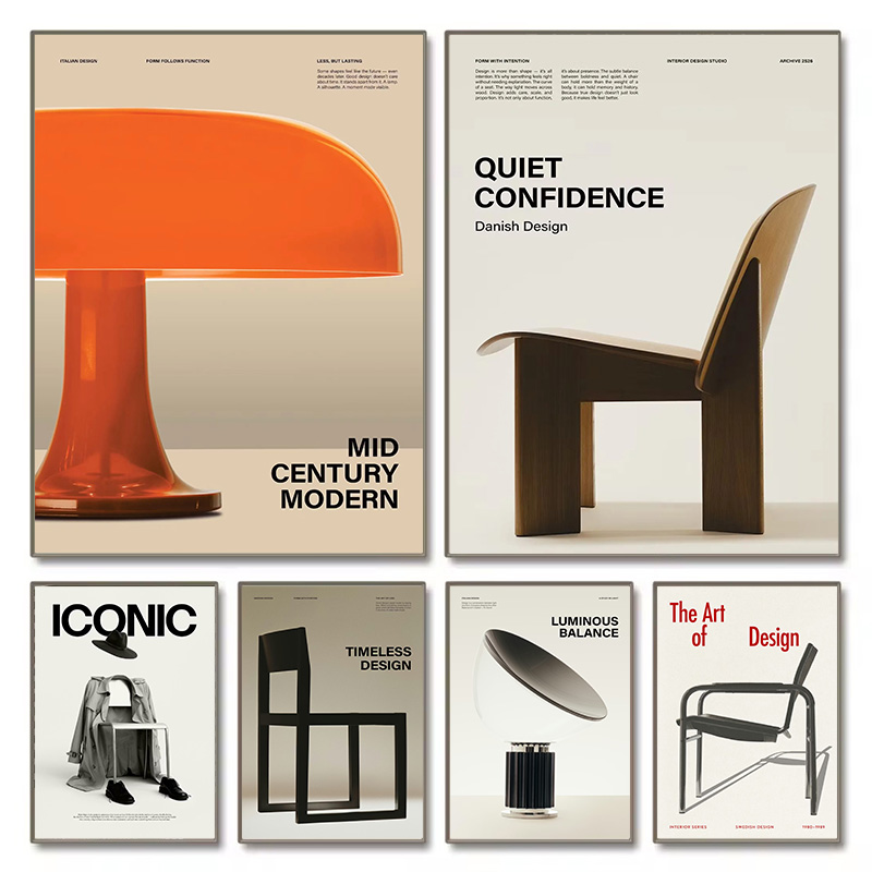 Home Office Or - Minimalist Bauhaus Iconic Mid-Century Chairs Exhibition