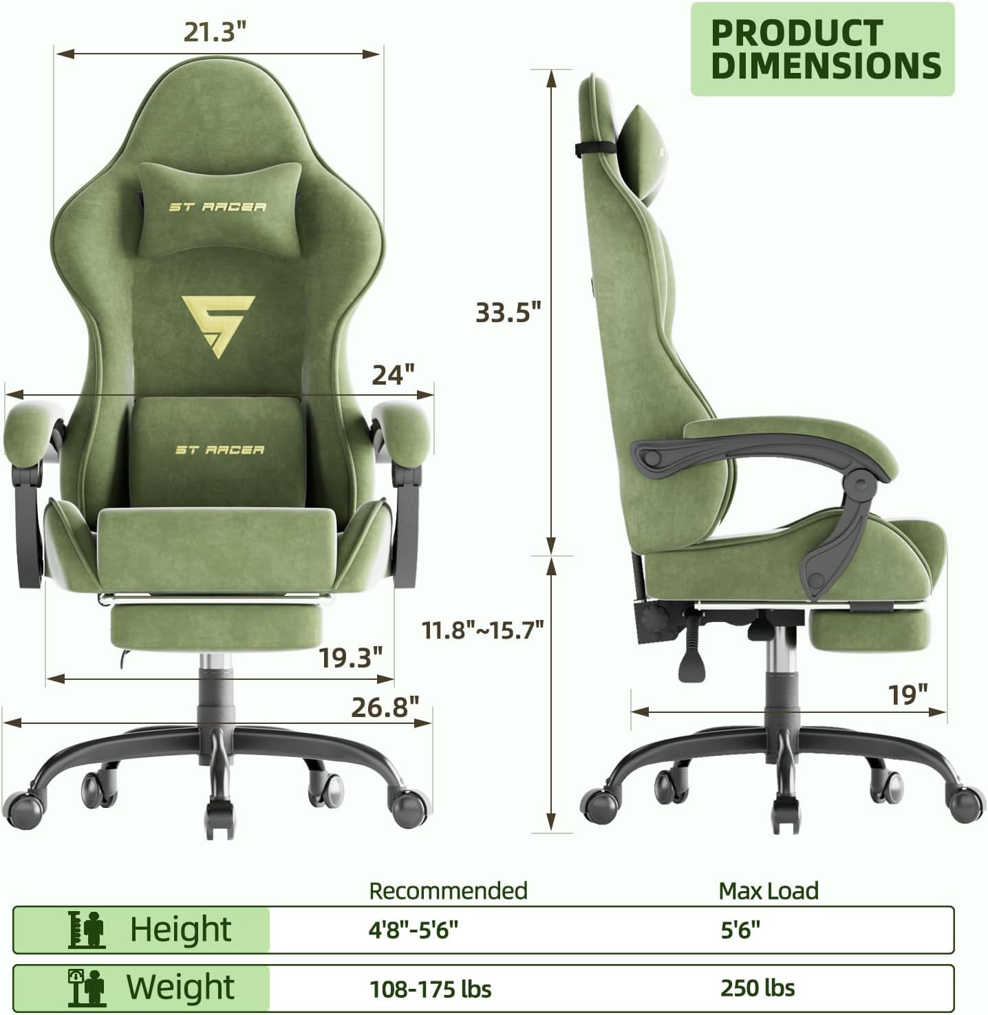 Gaming Chair Racing for Adult, - огляд і ціна Ergonomic Office Chair