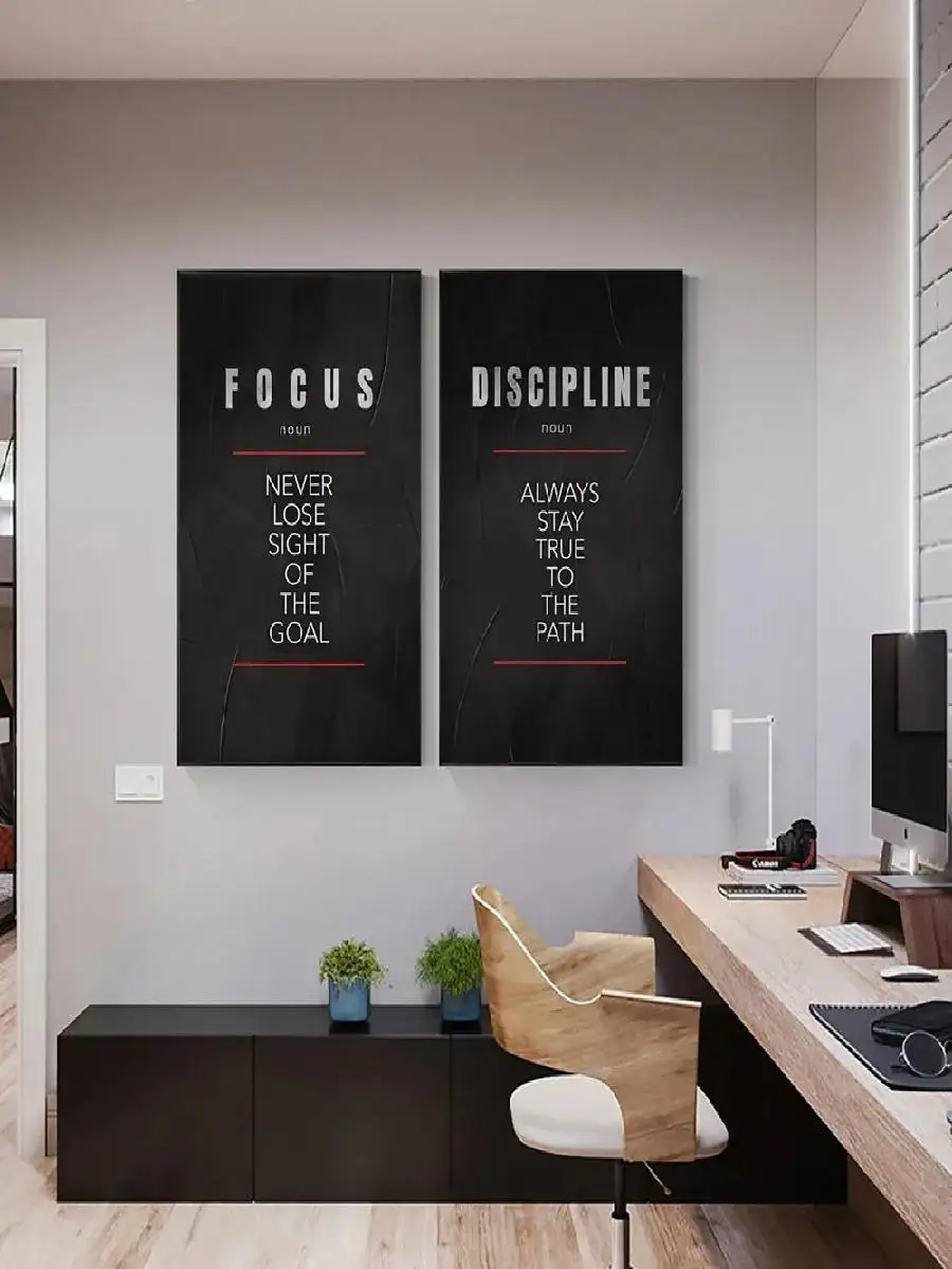 Believe Discipline and Focus D - огляд і ціна Home Office Room Inspiration