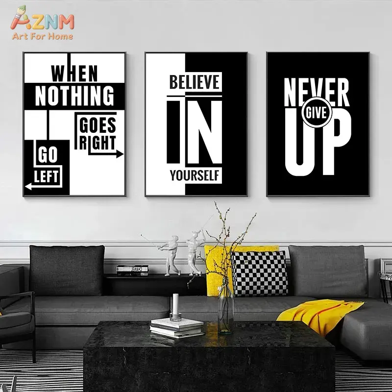 AZNM Black White Motivational  - огляд і ціна Home Office Room Inspiration