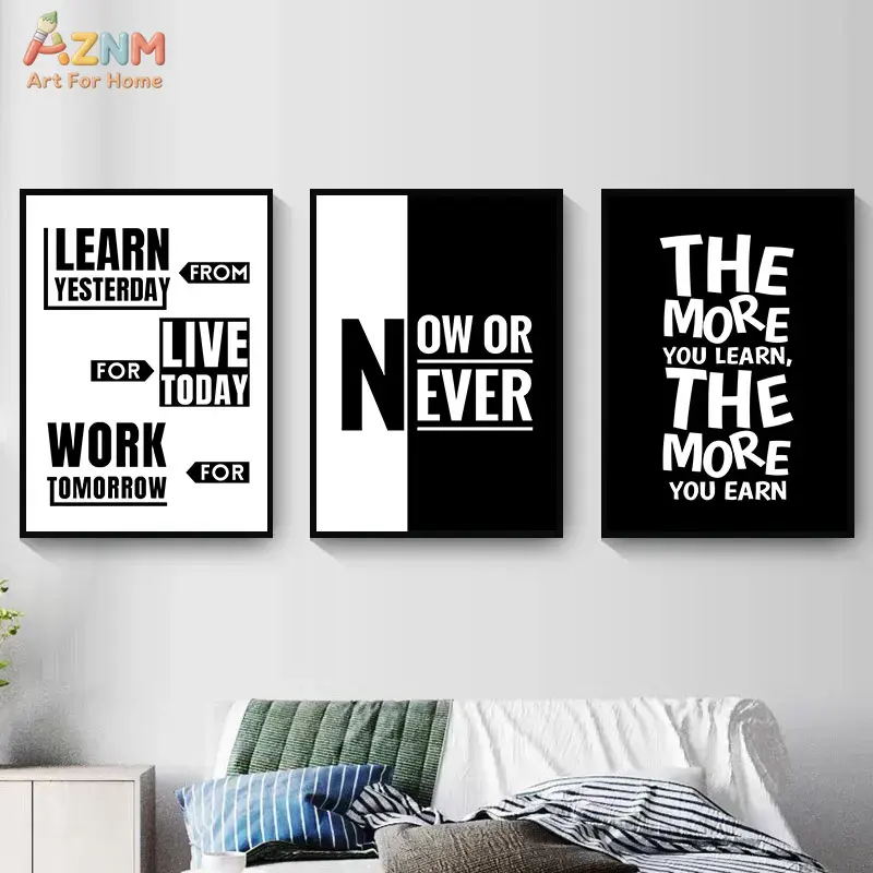 AZNM Black White Motivational  - огляд і ціна Home Office Room Inspiration