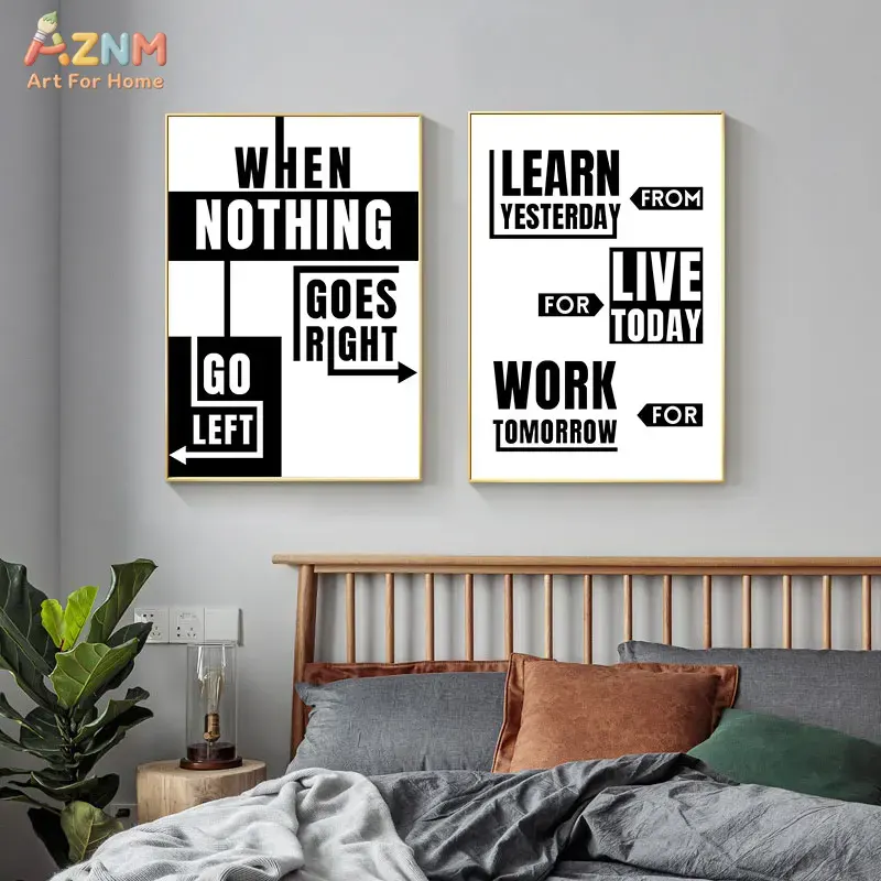 AZNM Black White Motivational  - огляд і ціна Home Office Room Inspiration