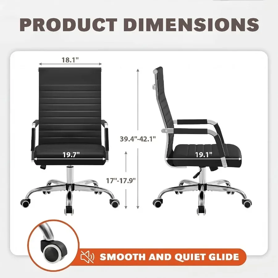 Executive ribbed mid-back PU l - огляд і ціна Ergonomic Office Chair
